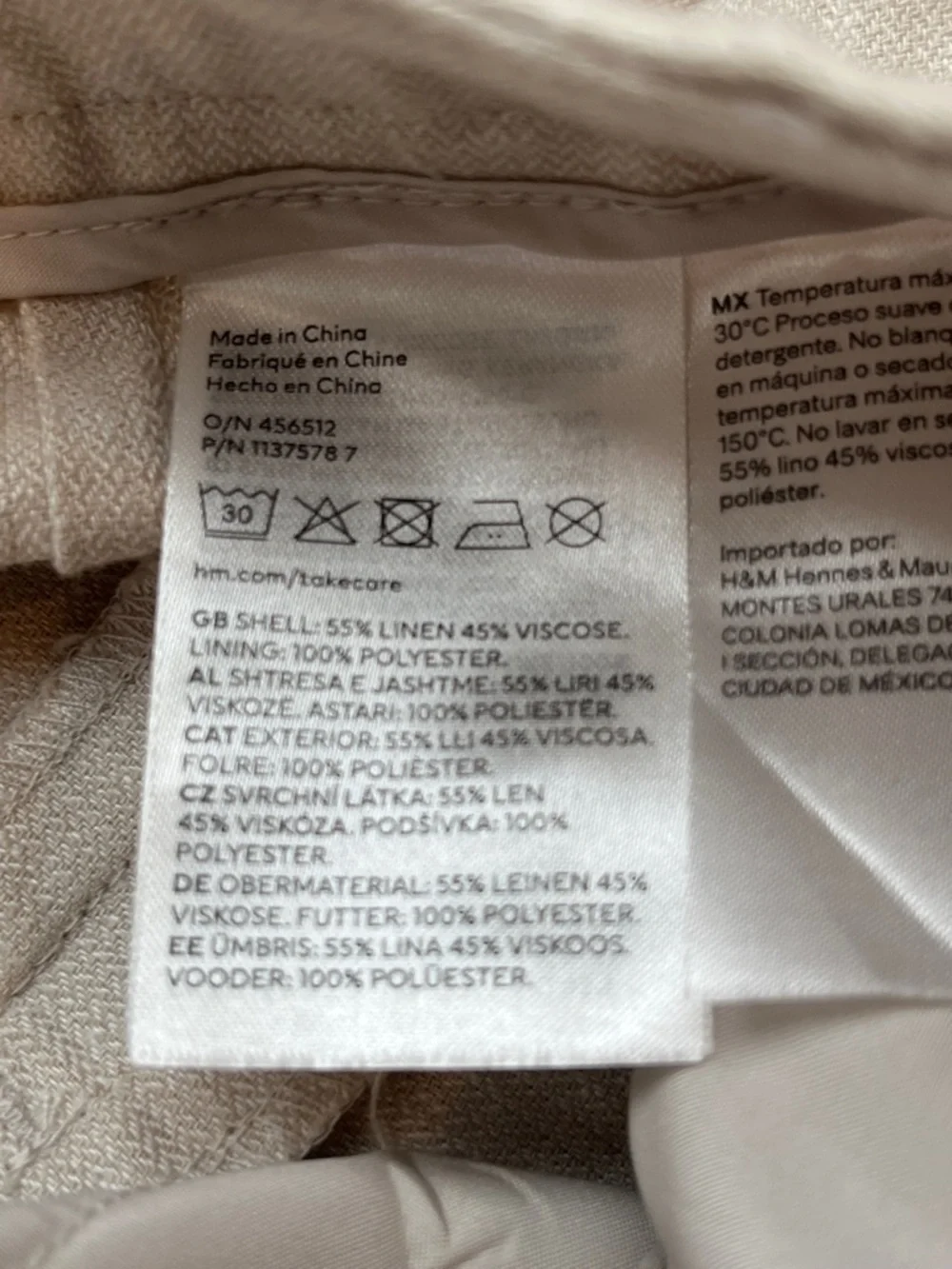 H&M Linen Blend Tailored Trpuser Pants Ankle Length  6